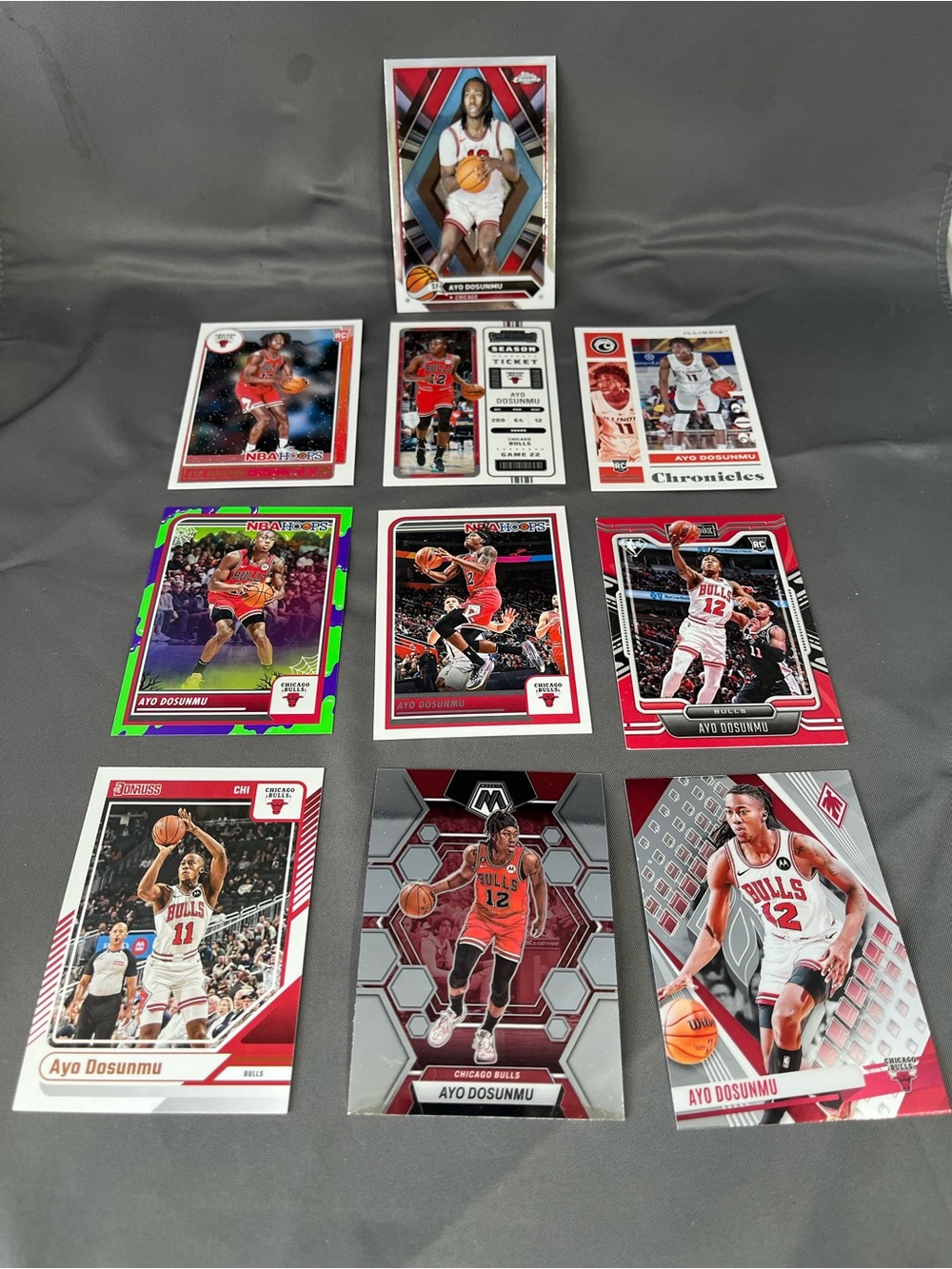 Ayo Dosunmu Chicago Bulls Basketball Trading Card Lot 10 Cards